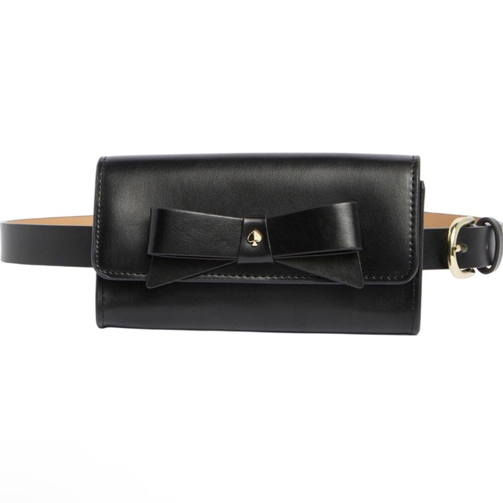 Kate Spade New York Bow Belt Bag Black Leather